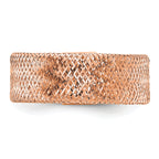 14k with Rose Gold Plating Polished/Textured Stretch Ring