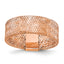 14k with Rose Gold Plating Polished/Textured Stretch Ring