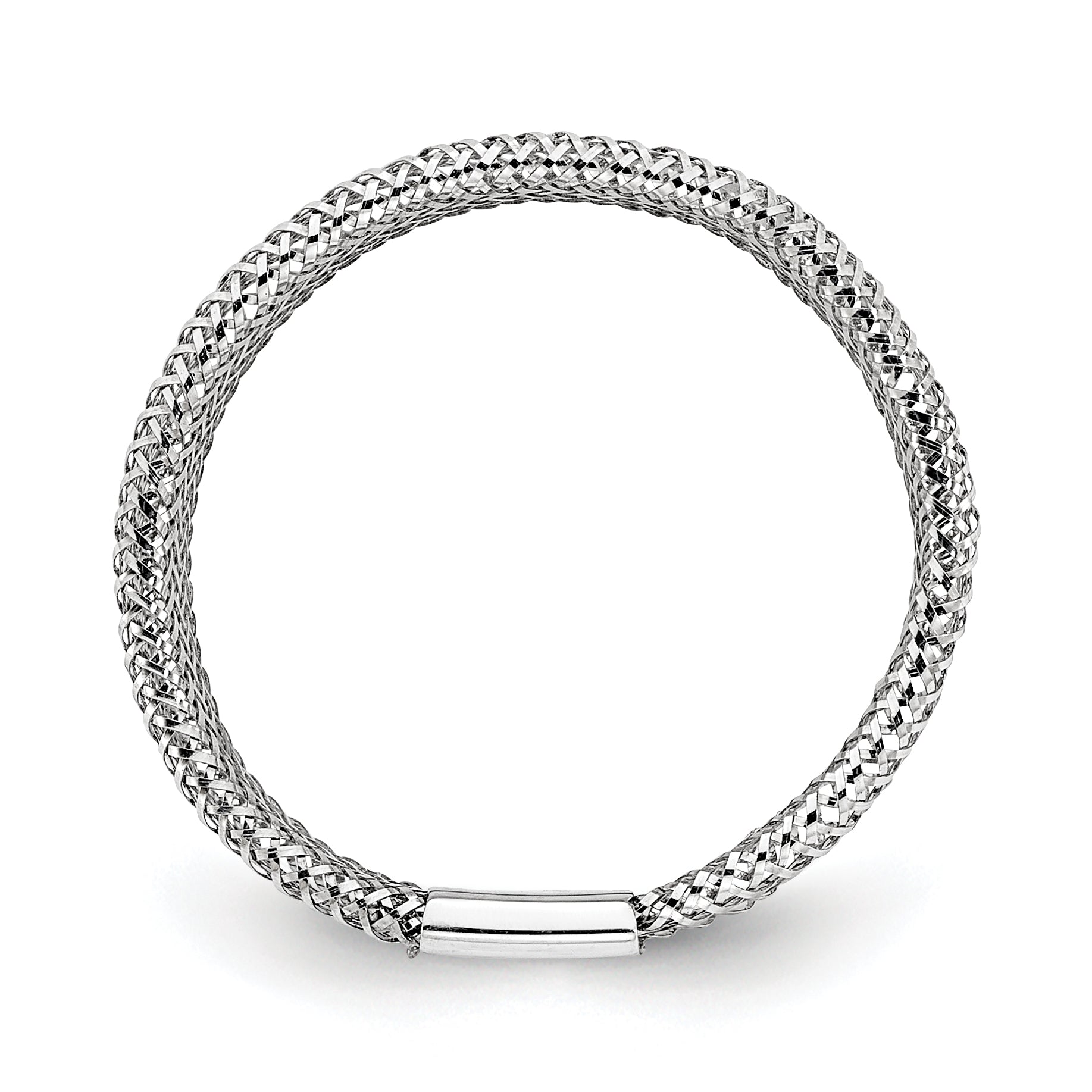 14k w/White Rhodium-plating Stretch Ring Secondary image