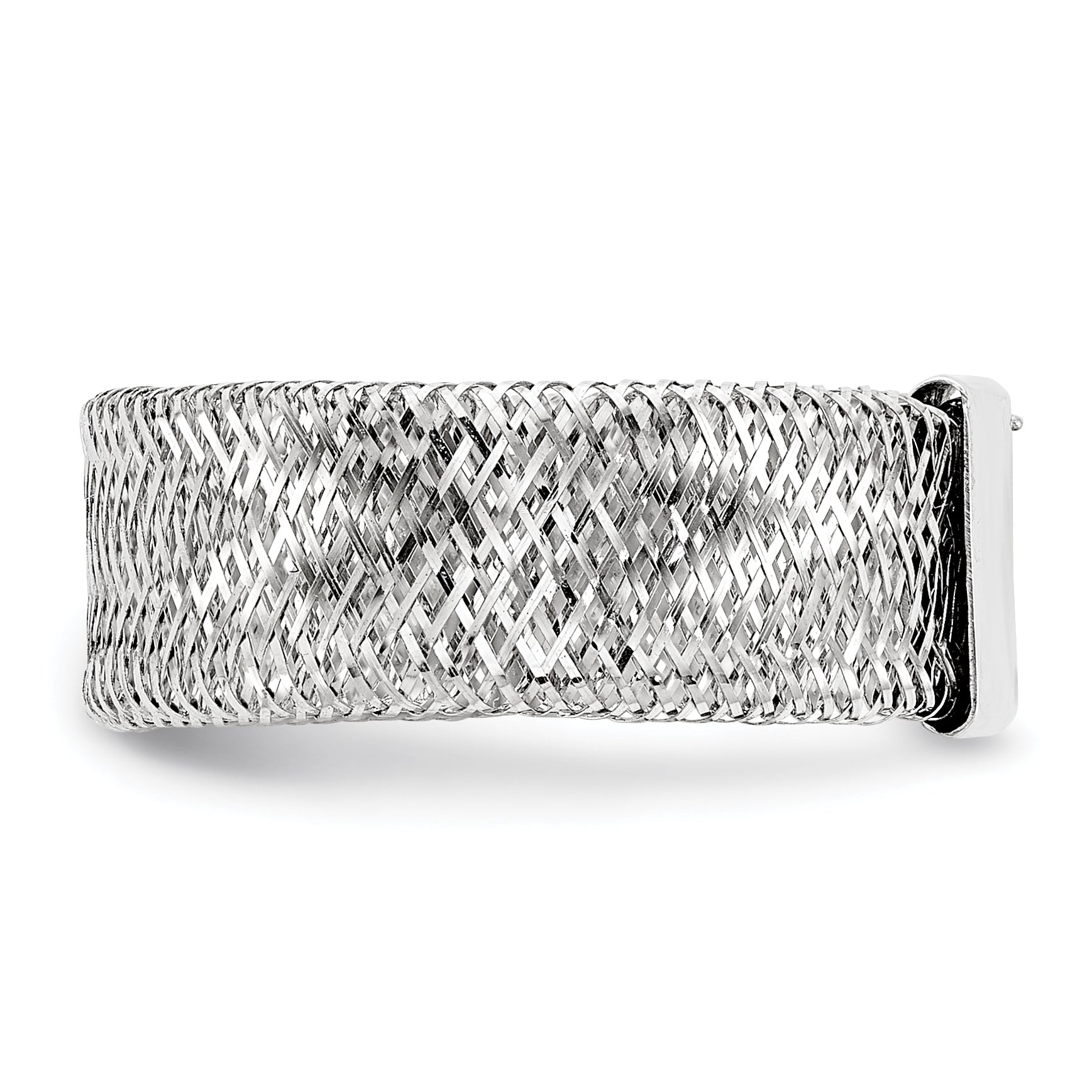 14k w/White Rhodium-plating Stretch Ring