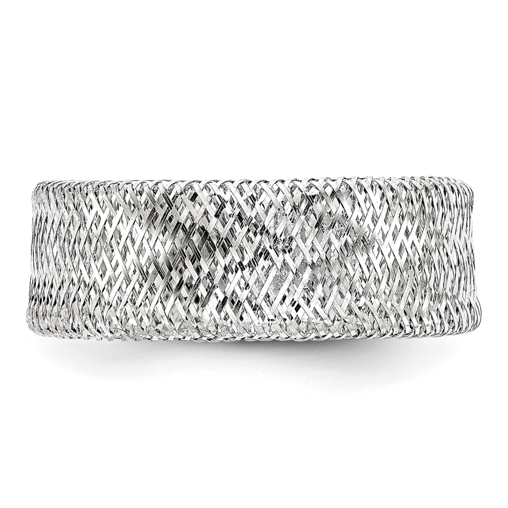 14k w/White Rhodium-plating Stretch Ring