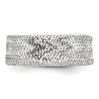 14k w/White Rhodium-plating Stretch Ring