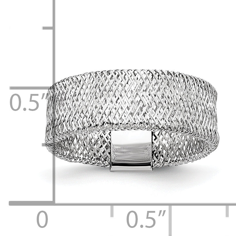 14k w/White Rhodium-plating Stretch Ring