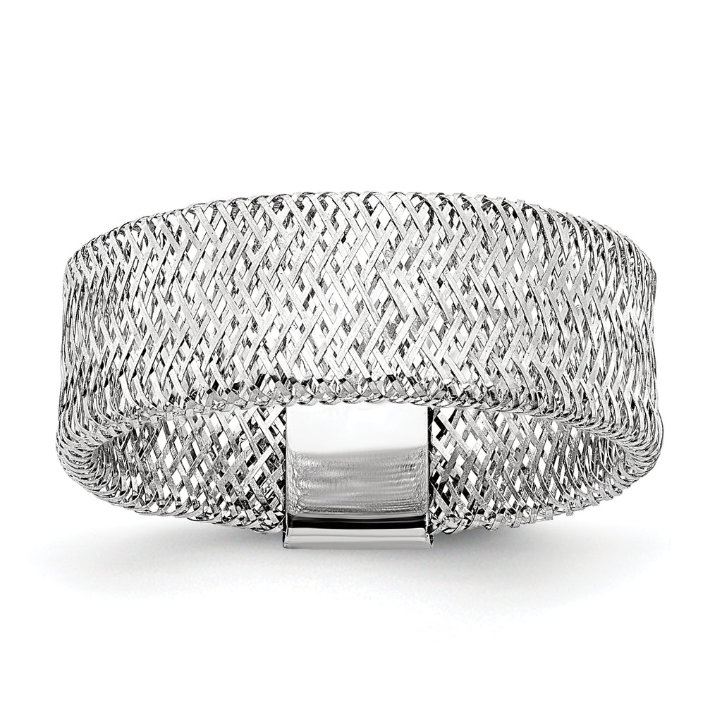 14k w/White Rhodium-plating Stretch Ring