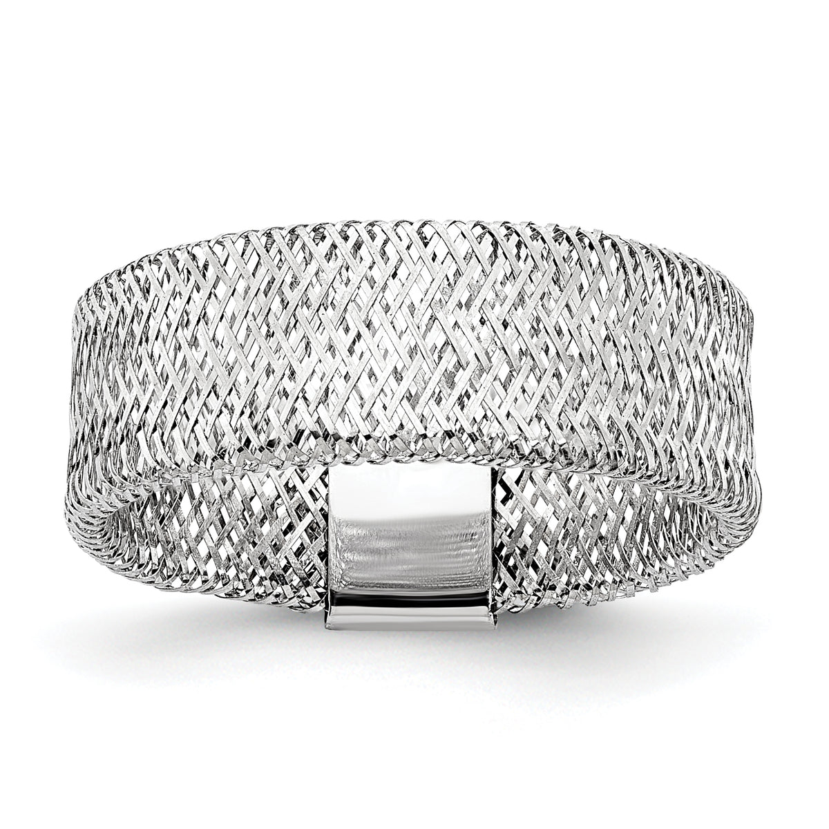 14k w/White Rhodium-plating Stretch Ring