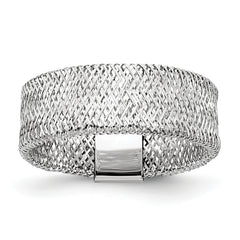 14k w/White Rhodium-plating Stretch Ring