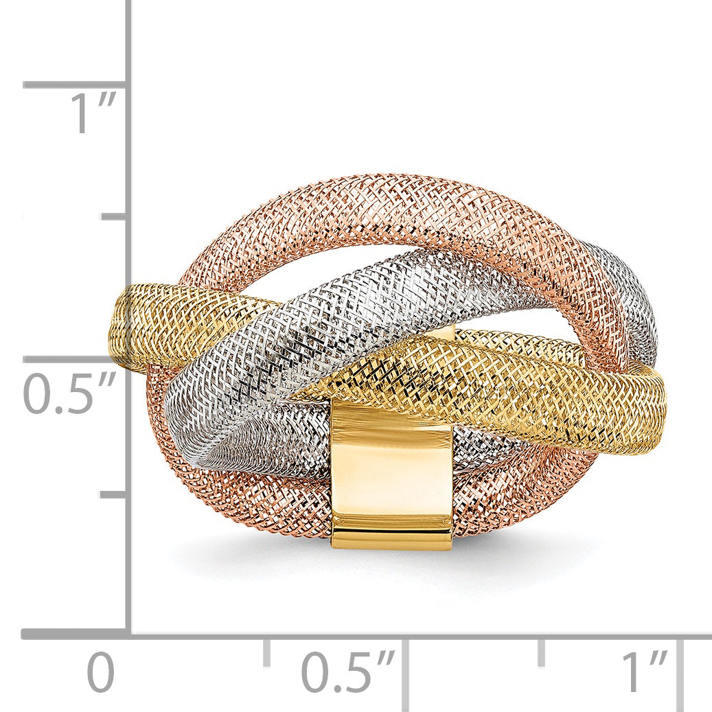 14K w/White and Rose Rhodium Flexible Ring