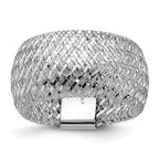 14K with White Rhodium Plating Stretch Ring