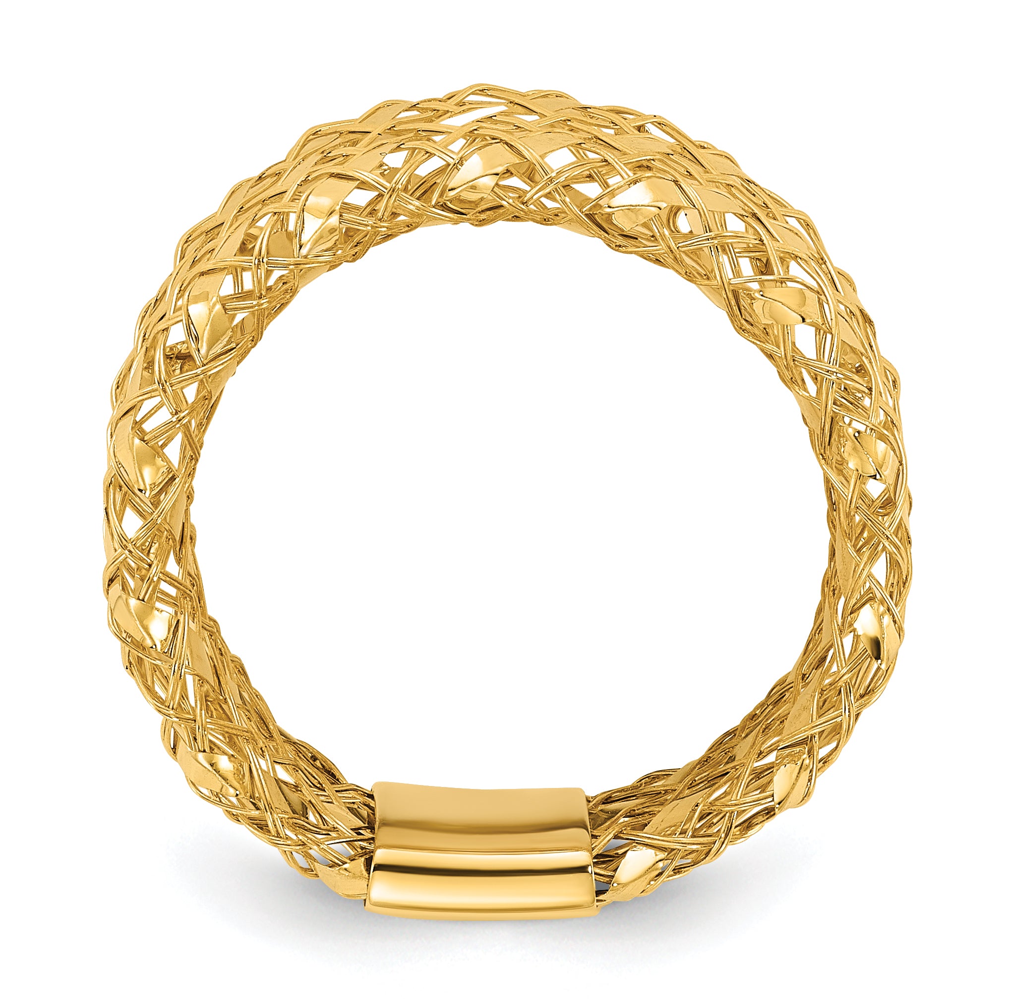 14K Polished Woven Stretch Ring Secondary image