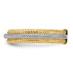 14K w/Rhodium Polished/Textured Stretch Ring