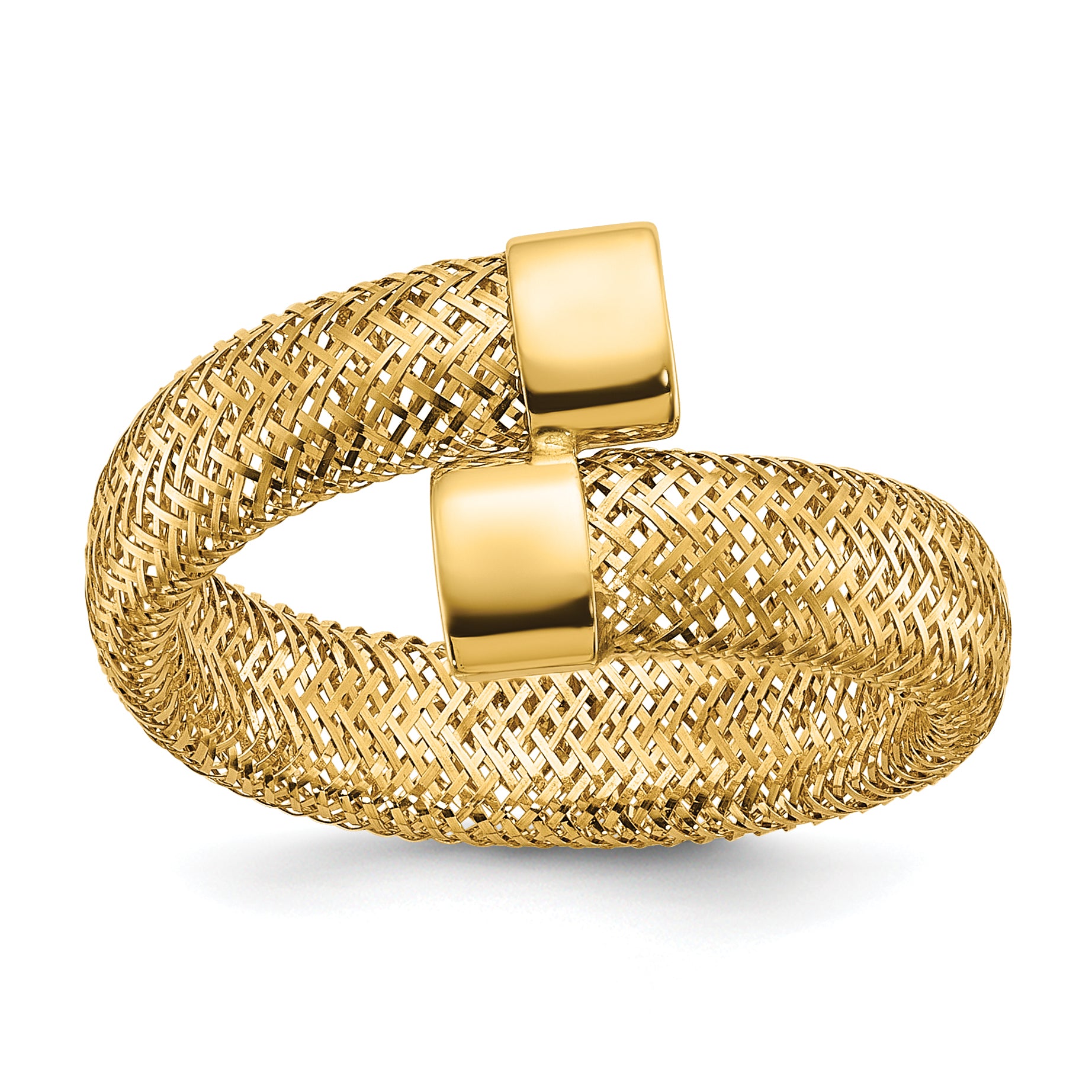 14K Mesh Bypass Stretch Ring