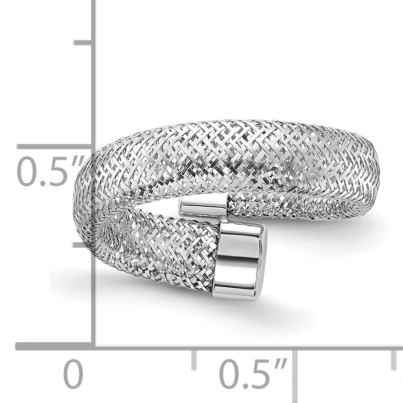 14K w/Rhodium Mesh Bypass Stretch Ring