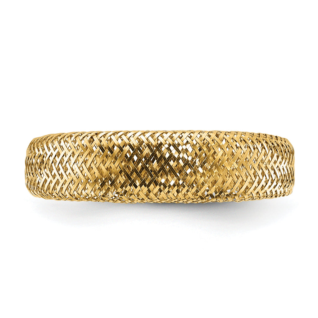 14K Mesh Tapered Stretch Ring