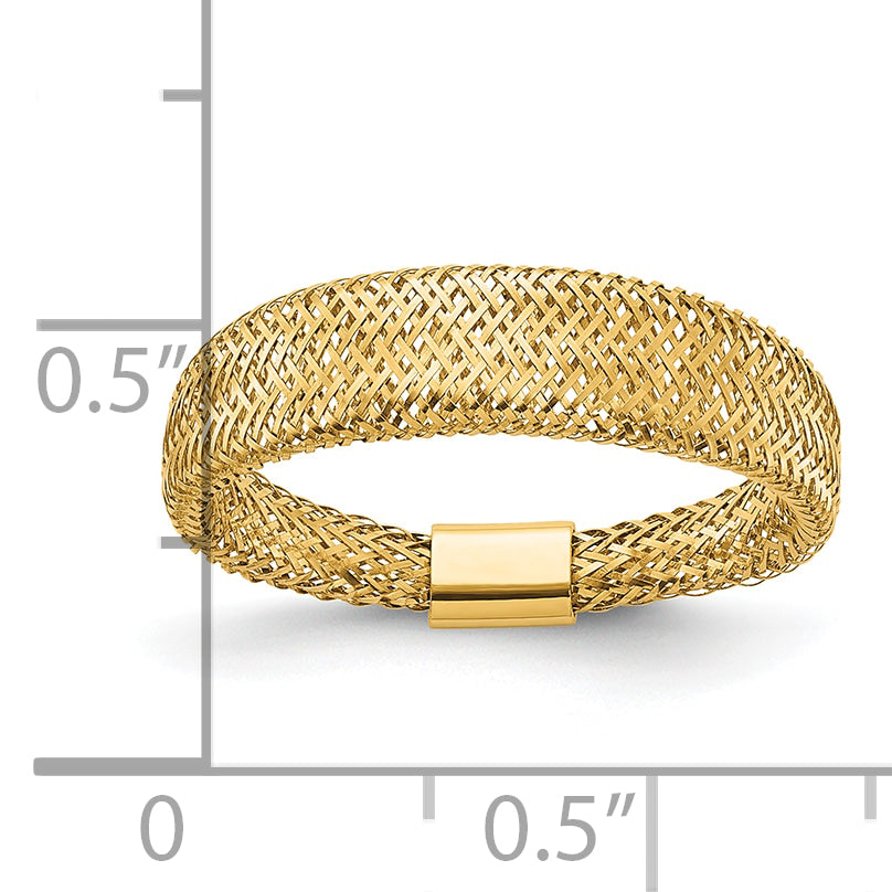 14K Mesh Tapered Stretch Ring
