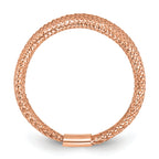 14K with Rose Gold Plating Mesh Tapered Stretch Ring