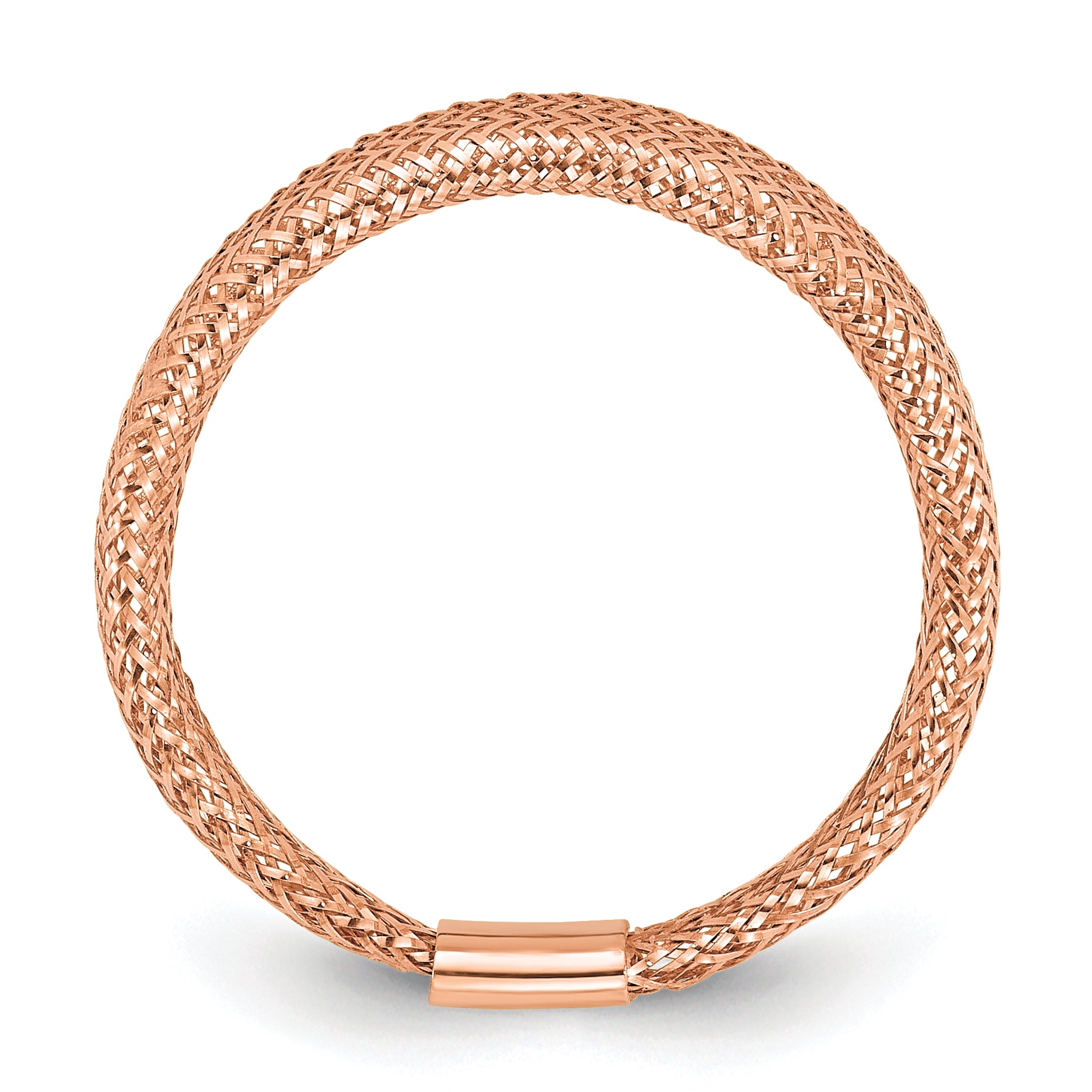 14K with Rose Gold Plating Mesh Tapered Stretch Ring
