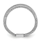 14K w/Rhodium Mesh Tapered Stretch Ring