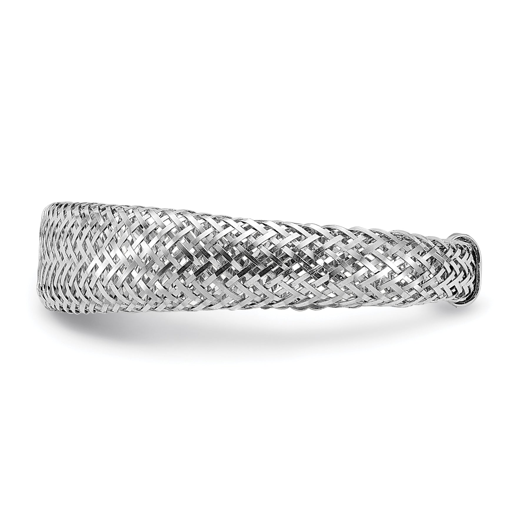 14K w/Rhodium Mesh Tapered Stretch Ring