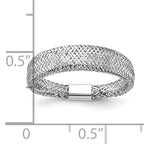 14K w/Rhodium Mesh Tapered Stretch Ring
