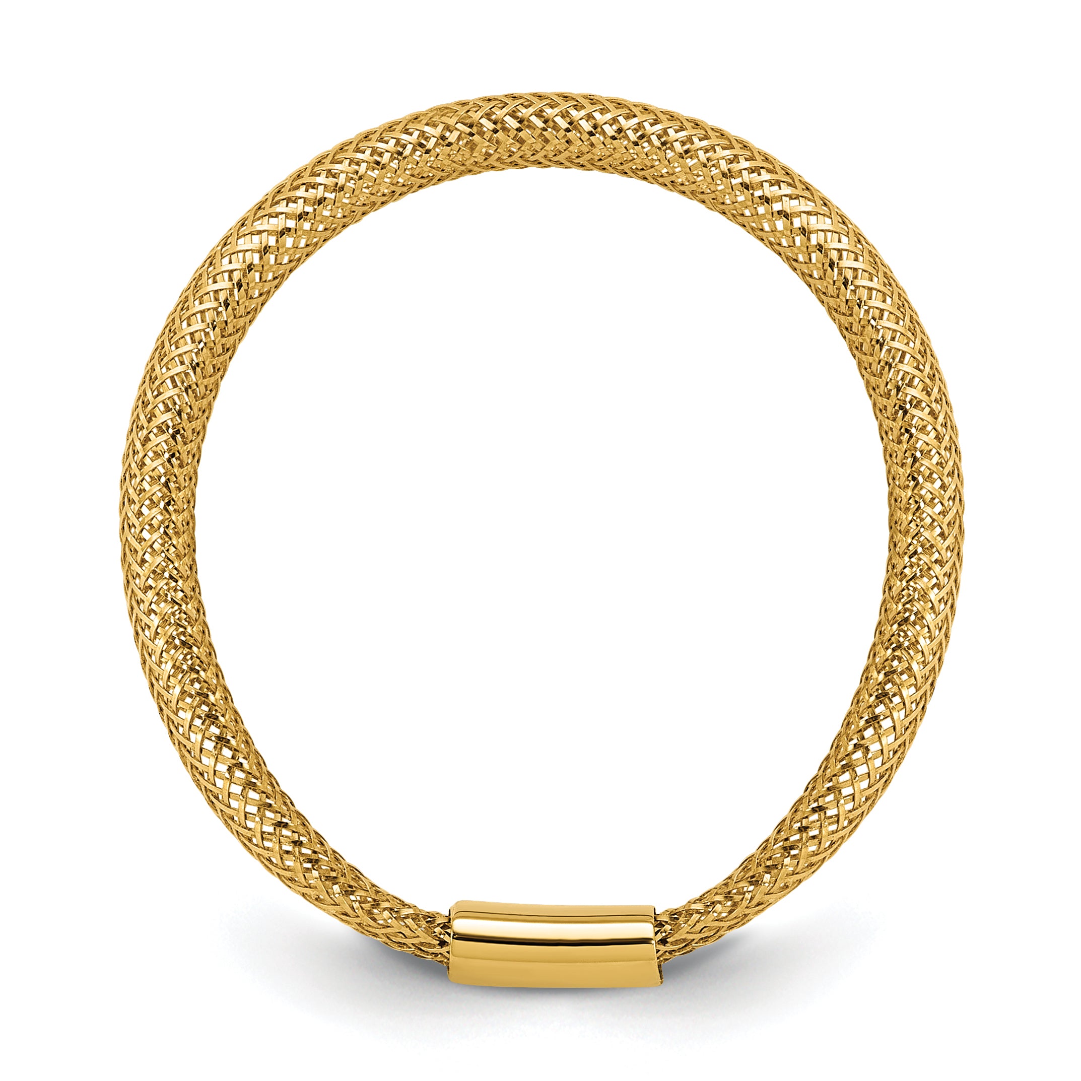 14K Polished Mesh Stretch Ring Secondary image