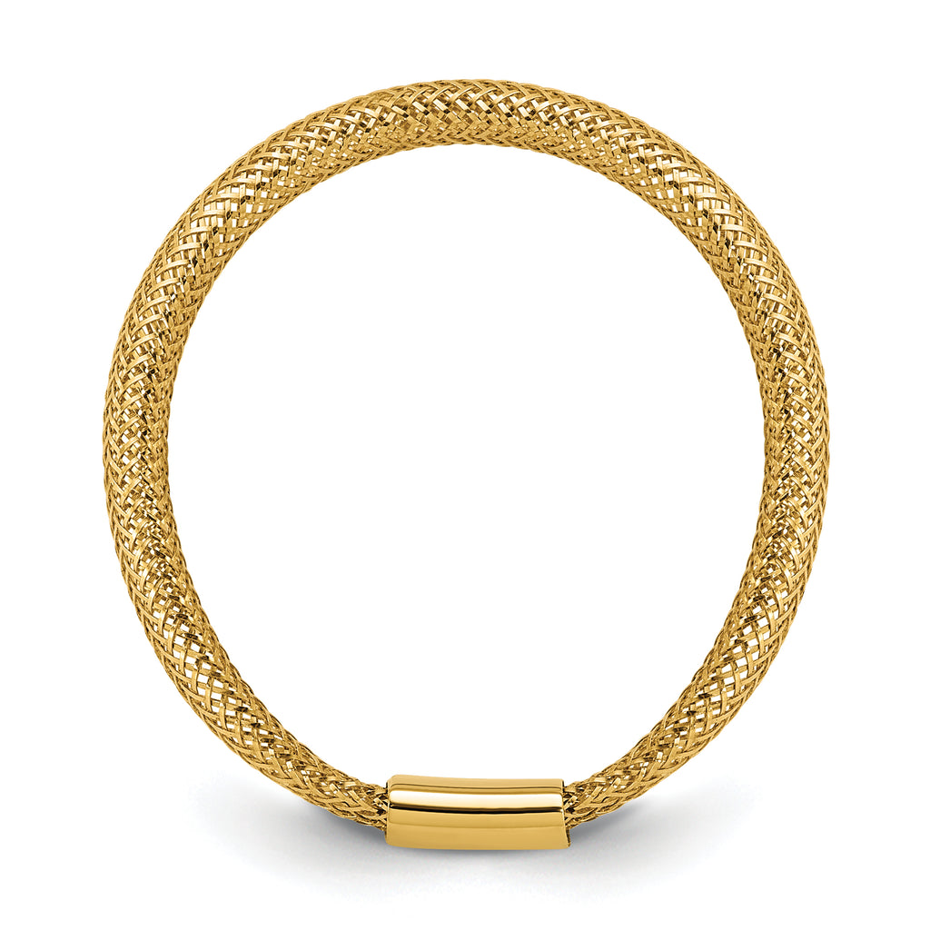 14K Polished Mesh Stretch Ring