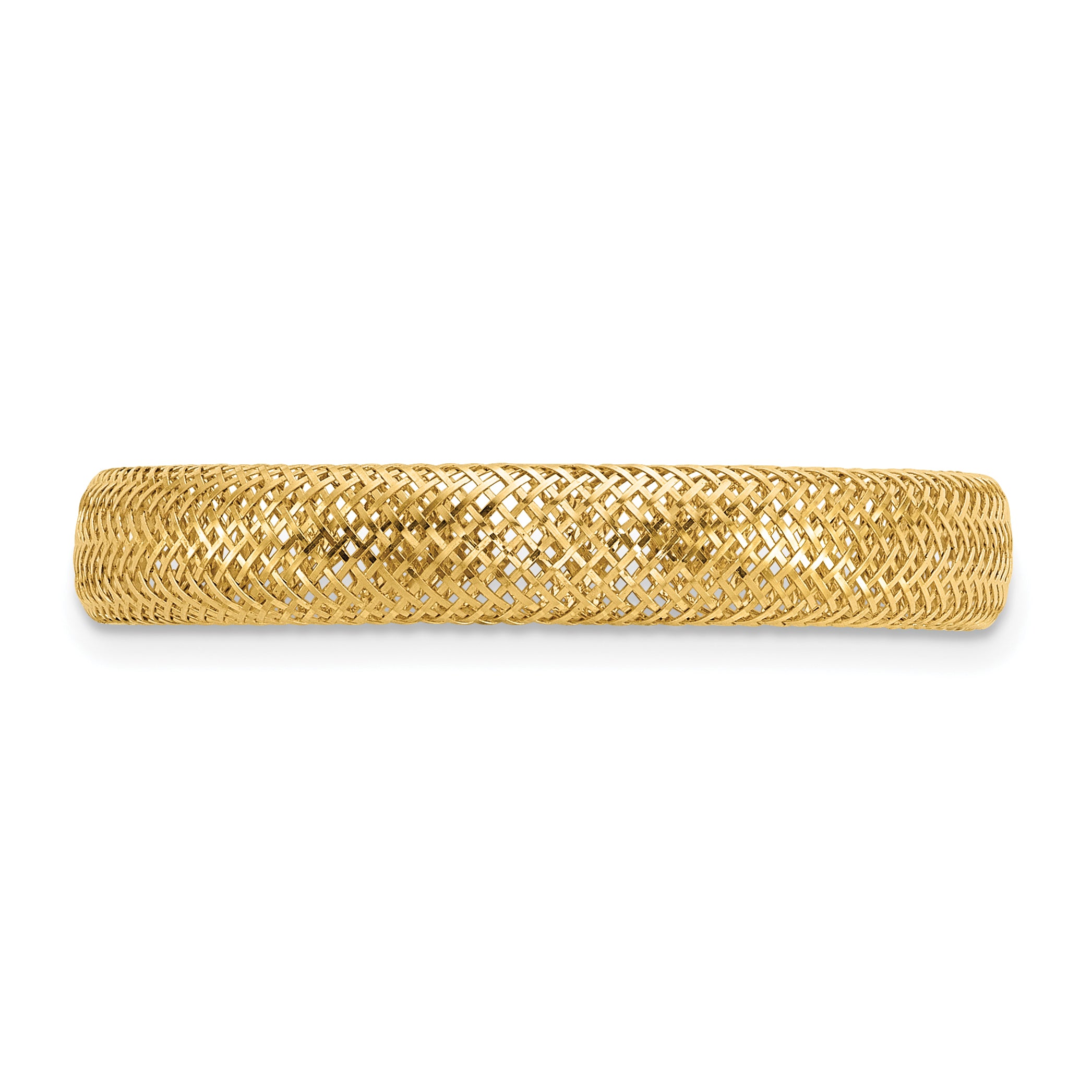 14K Polished Mesh Stretch Ring