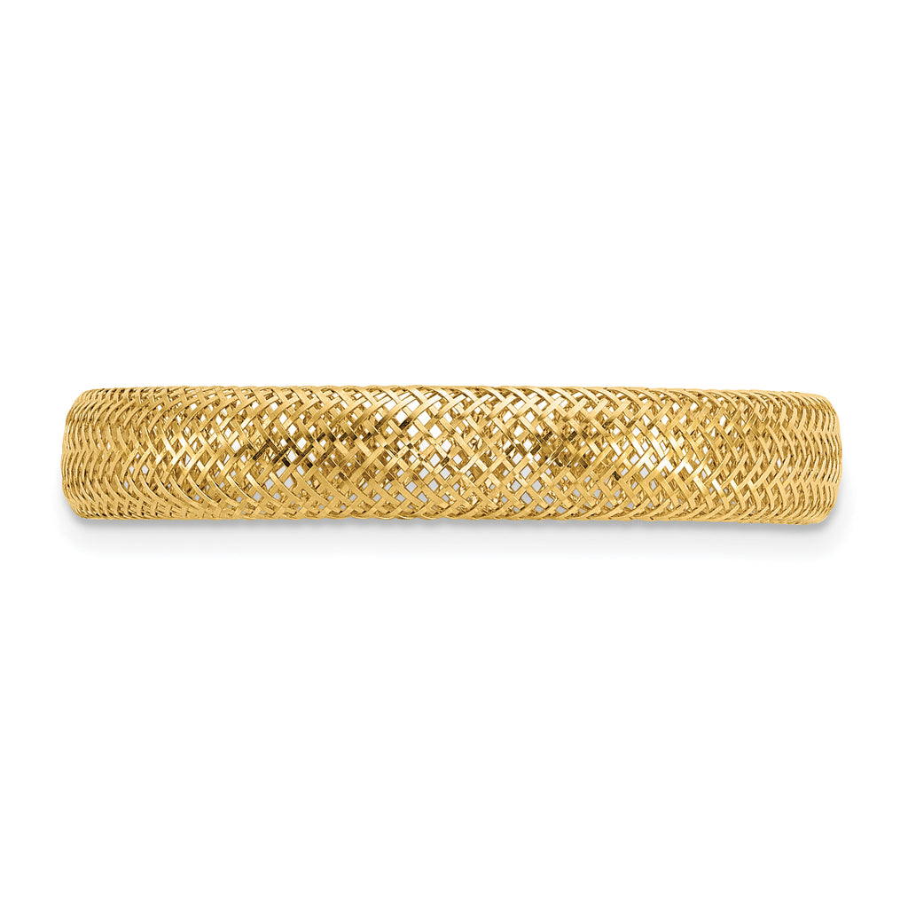 14K Polished Mesh Stretch Ring