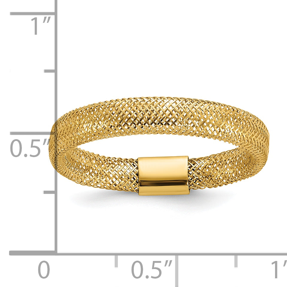 14K Polished Mesh Stretch Ring