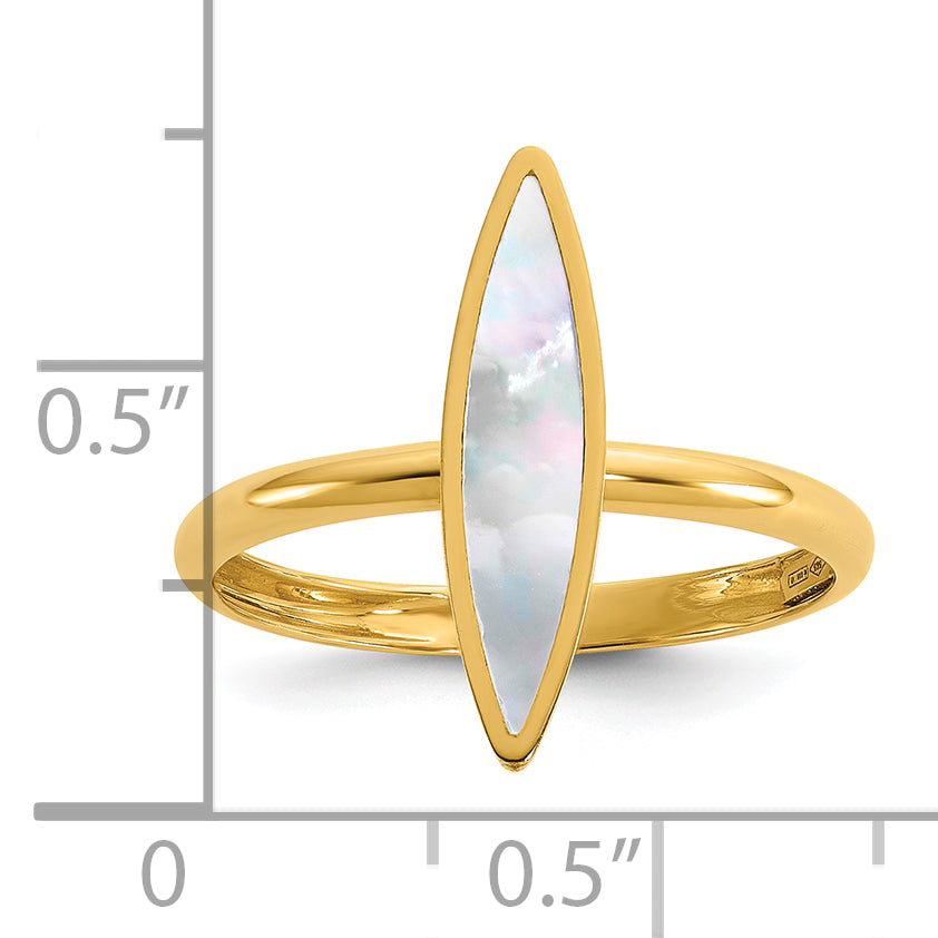 14K Polished Mother of Pearl Fancy Ring