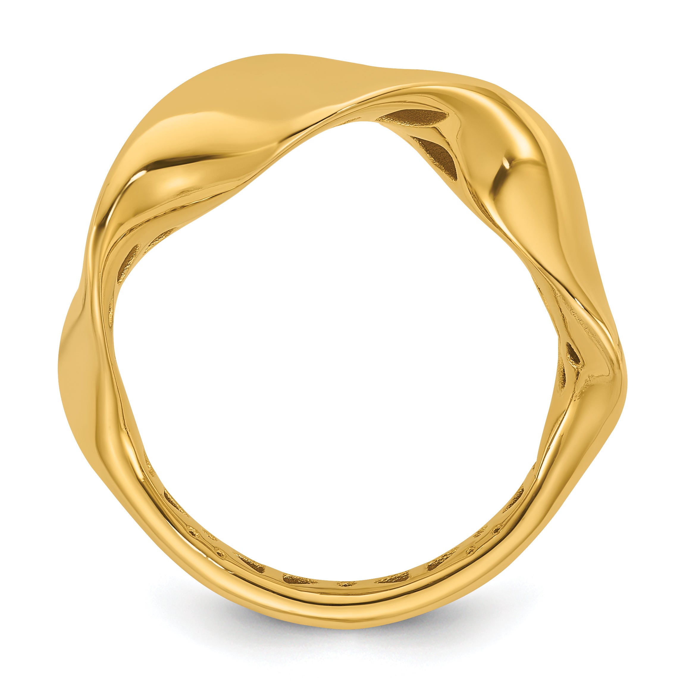 14K Polished Wavy Ring