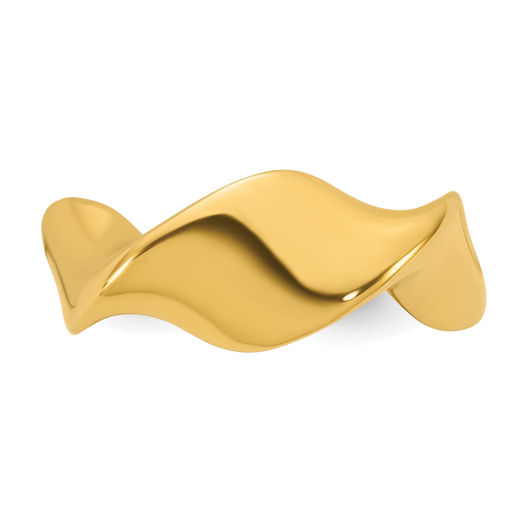 14K Polished Wavy Ring