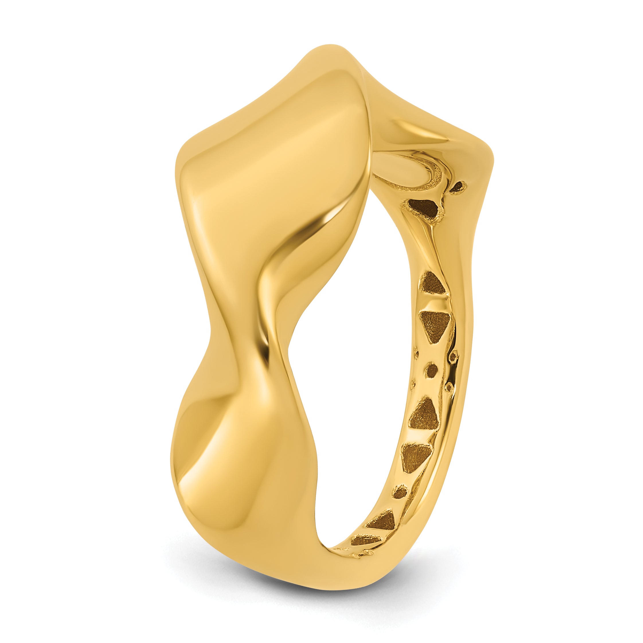 14K Polished Wavy Ring