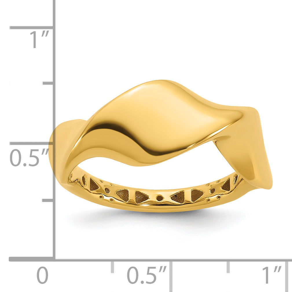 14K Polished Wavy Ring