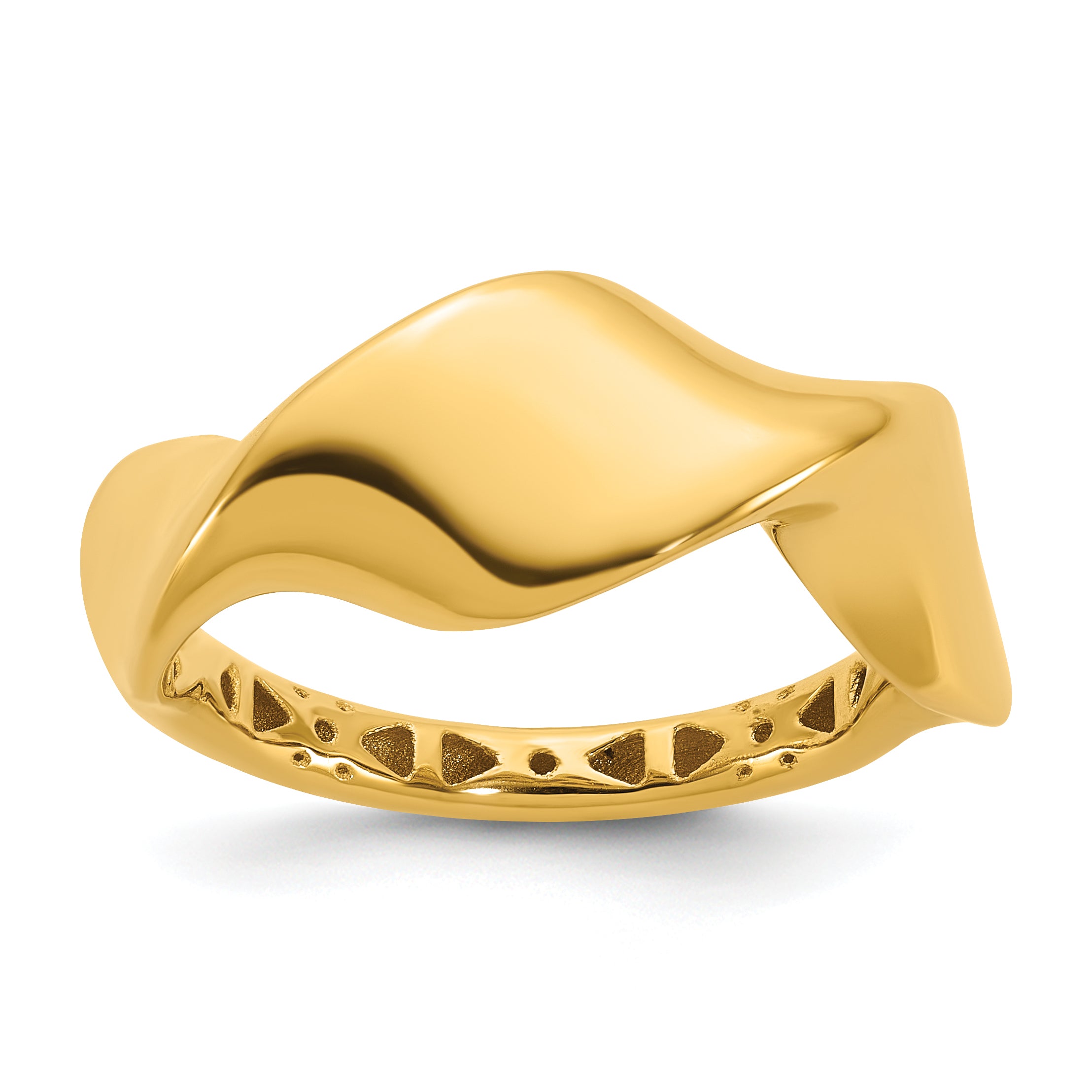 14K Polished Wavy Ring Main image