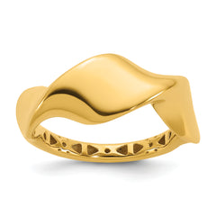 14K Polished Wavy Ring