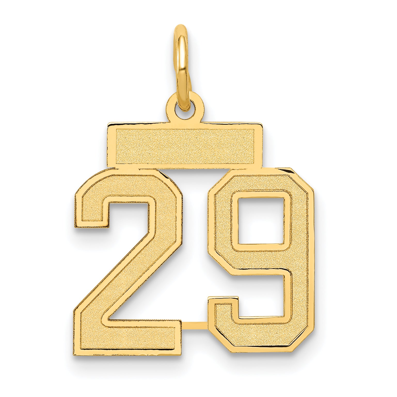 Small Satin Number 29 Charm in 14K Yellow Gold Secondary image