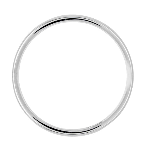 14k White Gold 2.5mm Lightweight Half Round Wedding Band Size 11