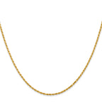 14K 1.3mm Diamond-cut Solid Machine Made Rope with Lobster Clasp Chain