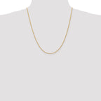 14K 1.3mm Diamond-cut Solid Machine Made Rope with Lobster Clasp Chain