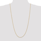14K 1.3mm Diamond-cut Solid Machine Made Rope with Lobster Clasp Chain