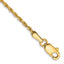 14K 8 inch 1.3mm Diamond-cut Solid Machine Made Rope with Lobster Clasp Chain