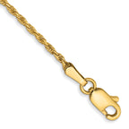 14K 1.3mm Diamond-cut Solid Machine Made Rope with Lobster Clasp Chain