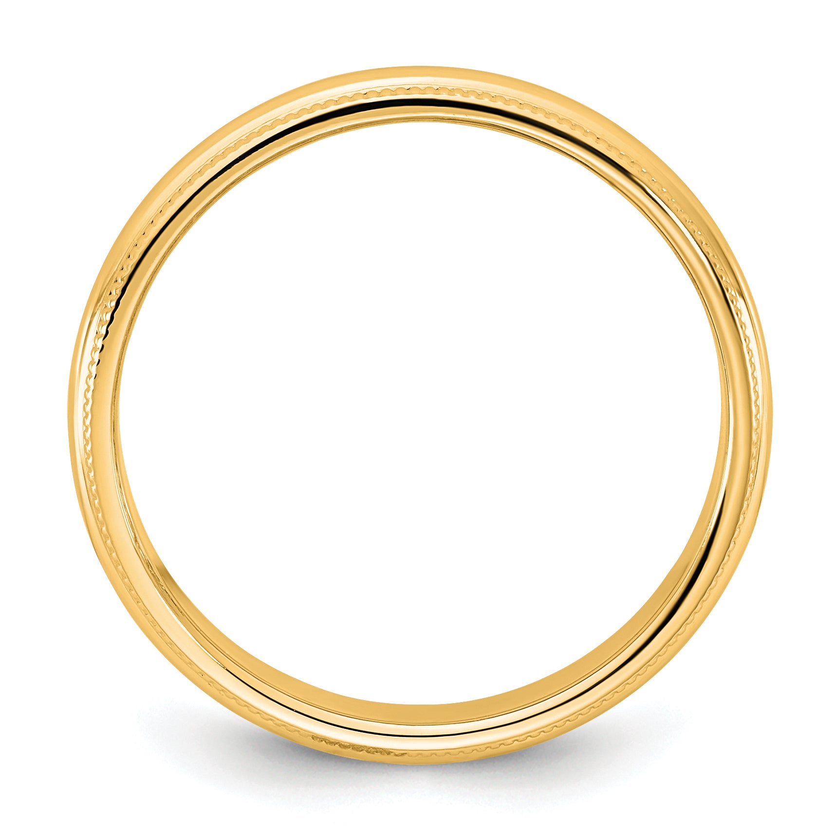10KY 3.5mm Milgrain Half Round Band Size 14