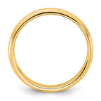 10KY 3.5mm Milgrain Half Round Band Size 14