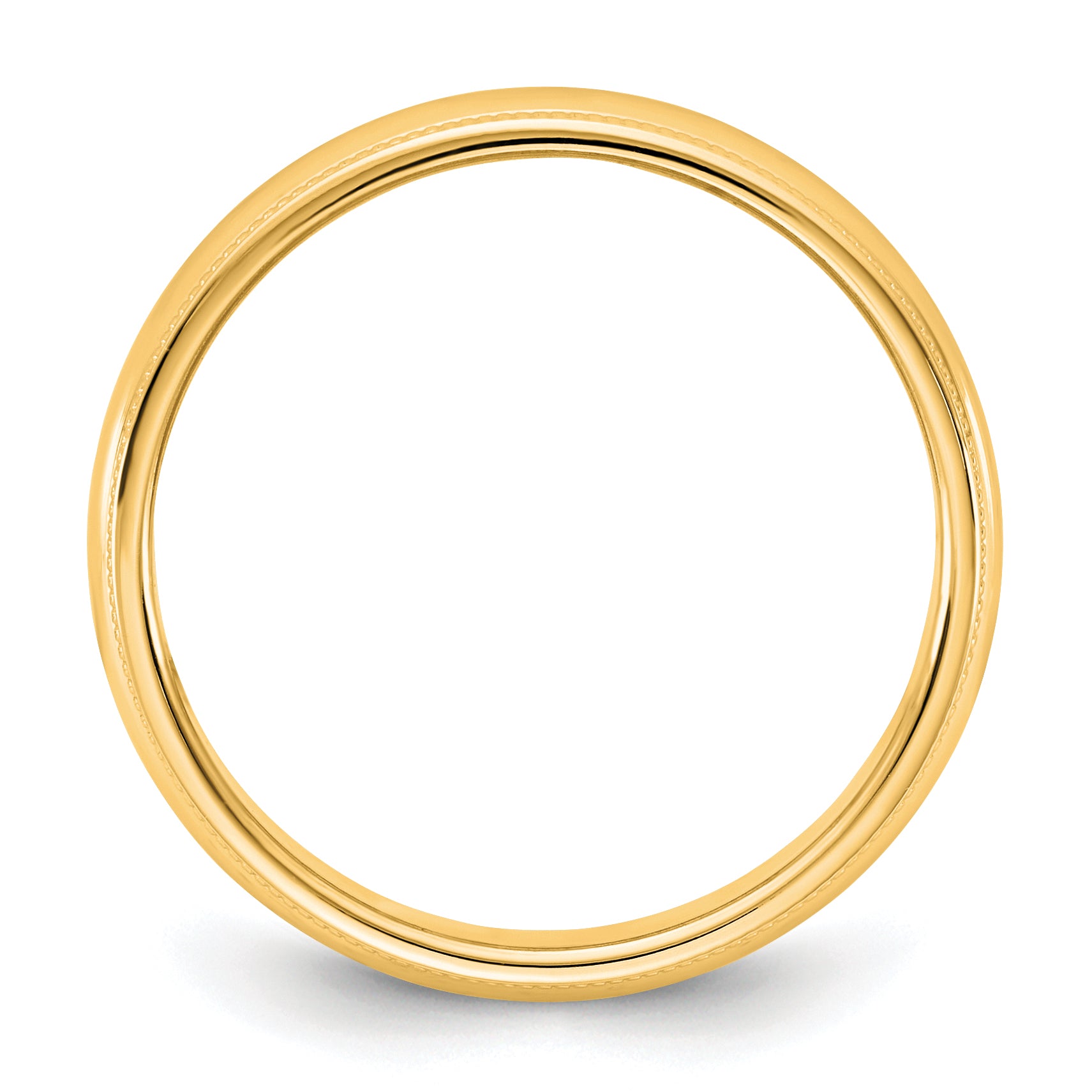 14KY 4.5mm Milgrain Half Round Band Size 14