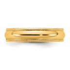 14KY 4.5mm Milgrain Half Round Band Size 14