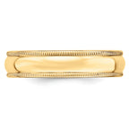 14k Yellow Gold 5mm Milgrain Half Round Wedding Band
