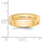 14k Yellow Gold 5mm Milgrain Half Round Wedding Band