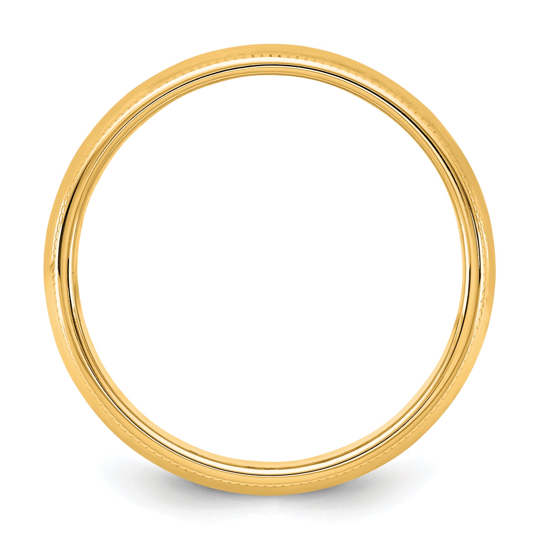 14KY 5.5mm Milgrain Half Round Band Size 14
