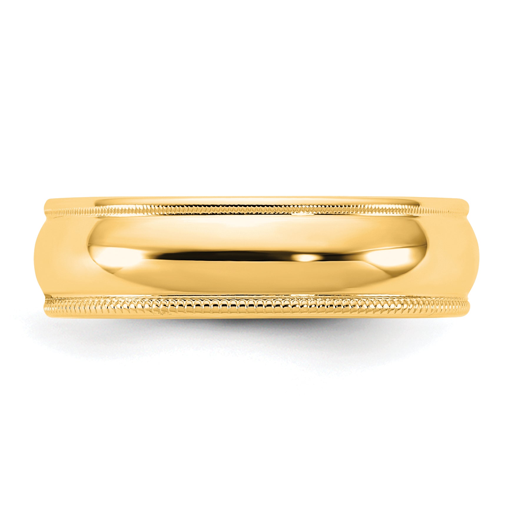 5.5mm 10K Yellow Gold Milgrain Half Round Wedding Band - Sophia Jewelers Main image